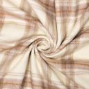 Mantelstoff Woven pl/wo brushed checks Wollweiß-beige