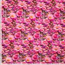 Viskose Jersey 3D-Digitaldruck Blumen Pink