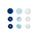 Druckknöpfe Color Snaps 12,4 mm blau weiß 393009 Prym