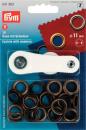 Ösen mit Scheiben Altmessing 15 Stk 11 mm von Prym 541363