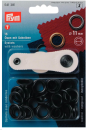 Prym 15 Ösen mit Scheiben 11 mm breit bruniert