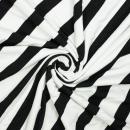 French Terry Sommersweat breite Streifen Creme-Schwarz
