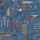 28196-B Quilting Treasure A Little Happy Blue Tool Pegboard