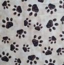 Patchworkbaumwolle Cream paw print Pfoten auf beige Quilting Treasure