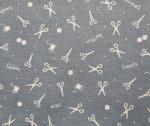 Patchworkbaumwolle Masako Wakayama American grau blau gemustert