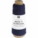 Creative Make It Blümchen Pailletten Beilaufgarn Fb. marine blau 25g 375m