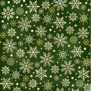 Patchworkbaumwolle Oasis Fabrics design Noel Schneeflocken beige grün