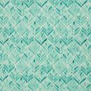 Jersey Baumwolle Theo weiß mit Blattmuster in Türkis