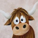 French Terry Holy Cow by Mrs Mint Design, Panel, ca.50cm, Kühe, beige