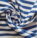 Jersey Baumwolle Streifen 1 cm breit blau hell-dunkel Isa von Swafing