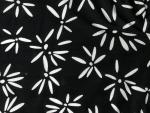 Baumwolle Stretch Druck Blüten Schwarz-weiß