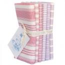 Fat Quarter Paket 6 Stk Tea Towel Basic by Tilda rot-lilla Streifen