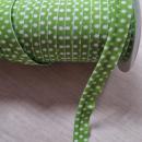 Paspelband 10mm breit apfelgrün weiß gepunktet