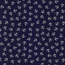 Westfalenstoffe Druckst. Hamburg Blau mit weißen Ankern