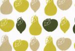 Baumwolle Druckstoff Obst weiß,grün,beige von Westfalenstoffe